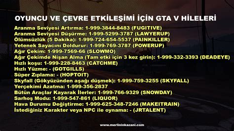 Gta 5 hileleri telefon